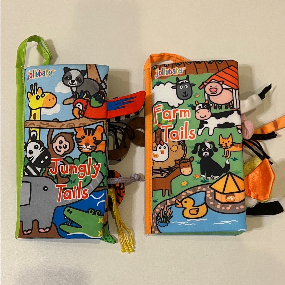 Jollybaby Soft Cloth Books - Jungly Tails & Farm Tails